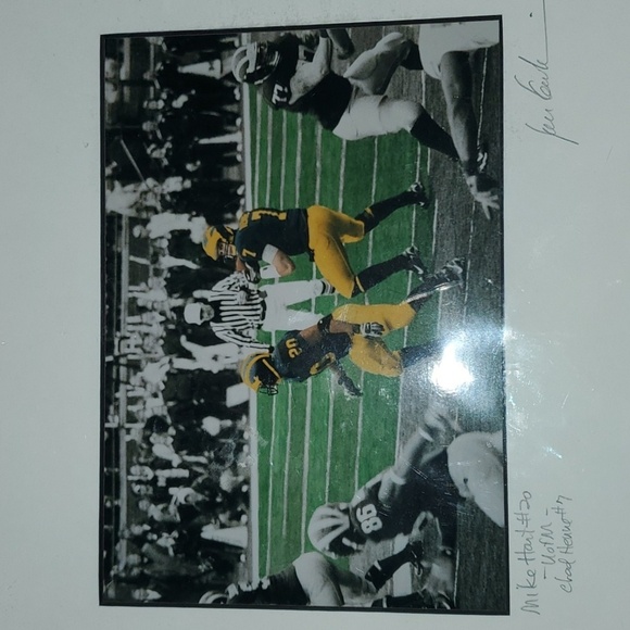 Photo U Of M Mark Hart #20 Chad Henne #7 photo colored 5x7 matted - Picture 2 of 5